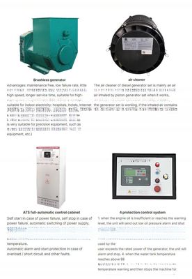BOFA 25kw 30kw 30kva 35kva 40kw 45kva 60kw 60kw 75kw 100kw 400kva 1000 gerador a diesel